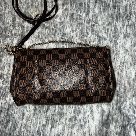 LOUIS VUITTON EBENE DAMIER FAVORITE MM CROSSBODY BAG - Picture 15 of 16